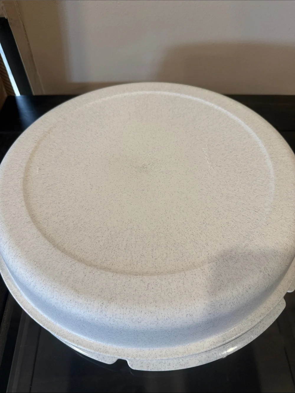 Tupperware Speckled Cream Round Divided Serving Tray with Bowl